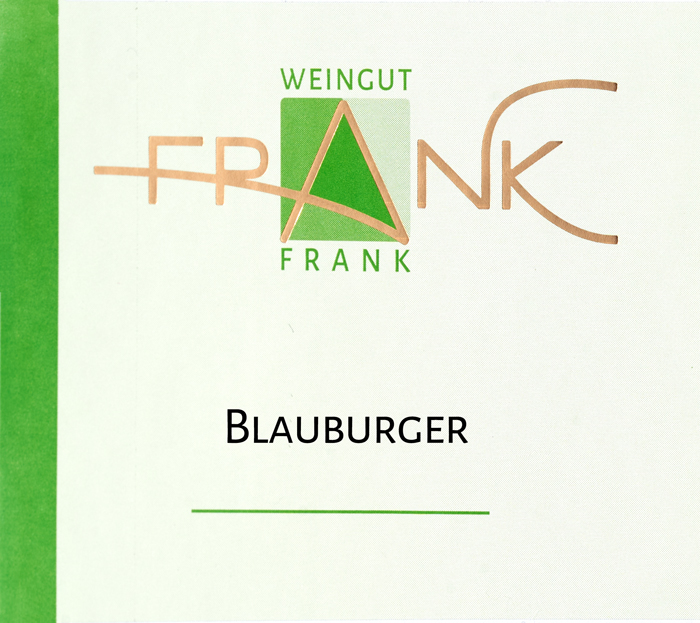 Etikette Blauburger Weingut Frank